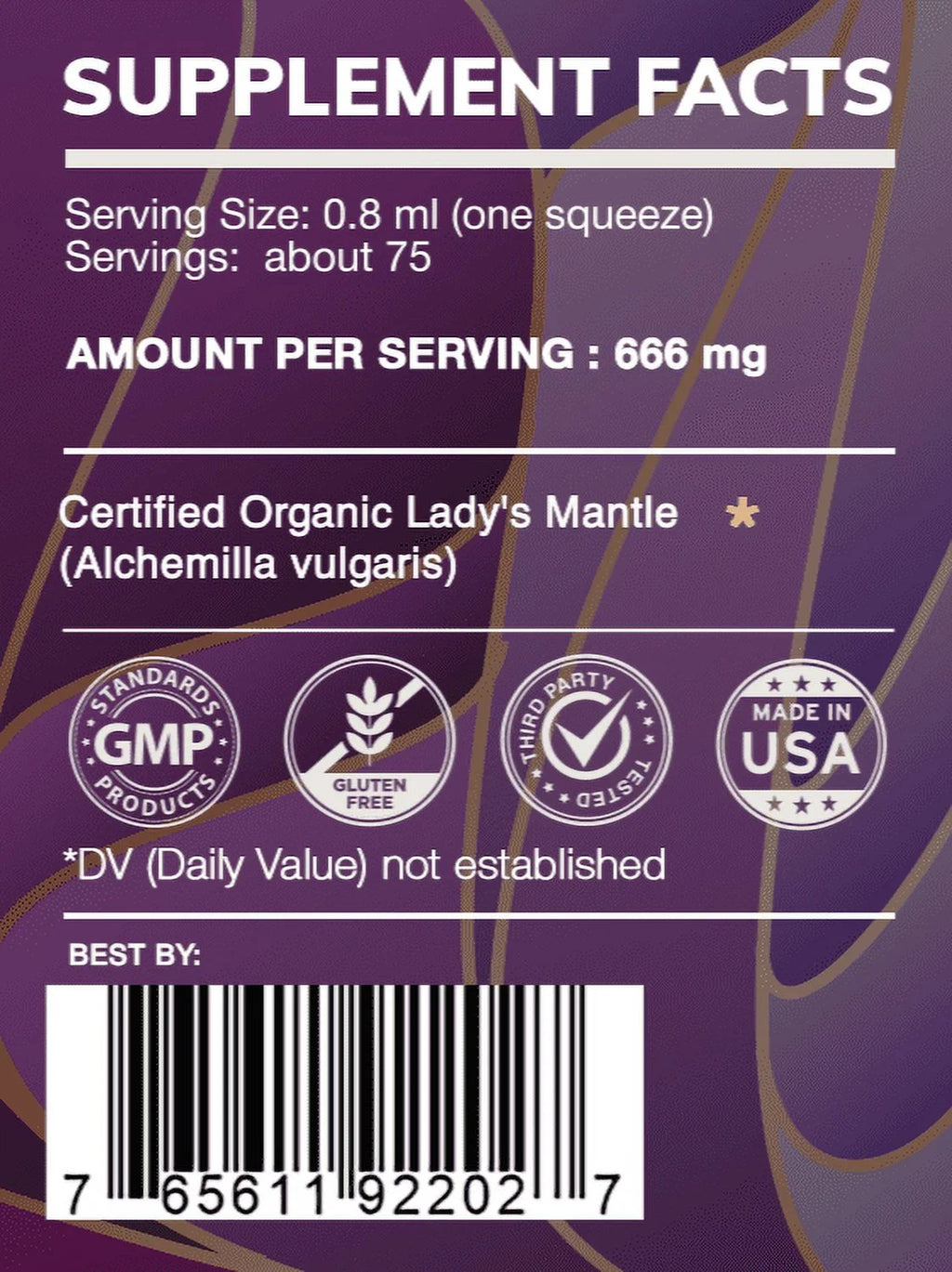 Lady's Mantle Alcohol Herbal Extract Tincture, Organic Dried Herb 2 oz G20689