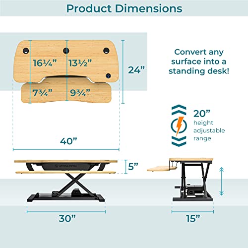 VERSADESK PowerPro™ 36 Inch Electric Standing Desk Converter, Black H627