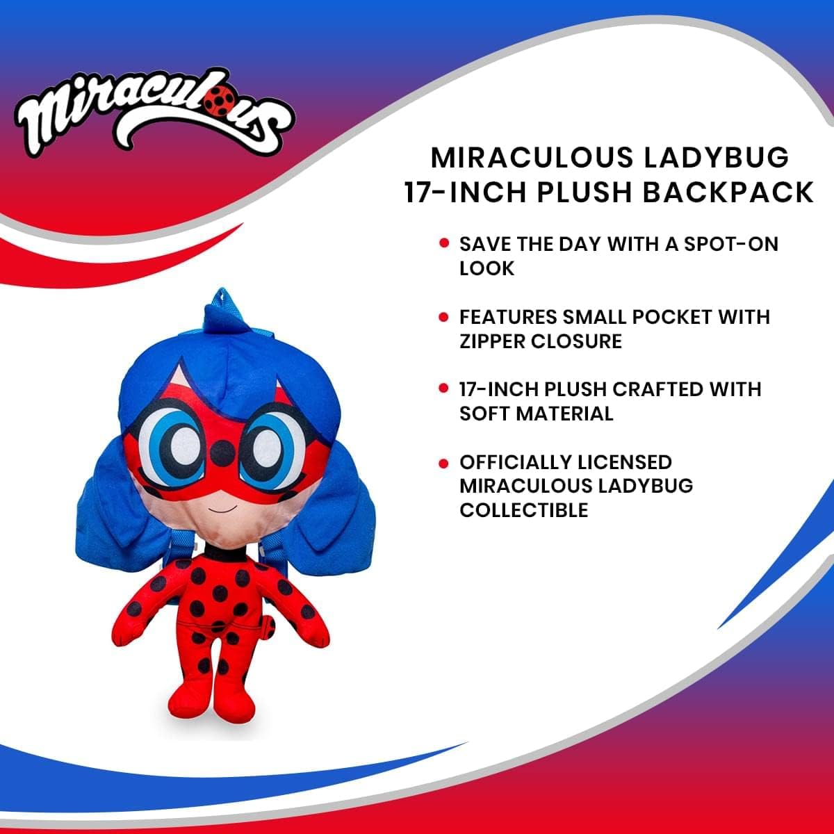 Miraculous Ladybug 17-Inch Plush Backpack Bag Y449306