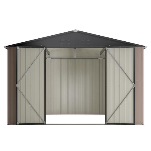 Outdoor Storage Shed 6x4 Ft, Heavy-Duty Resin Tool Shed with Lockable Doors Z7258