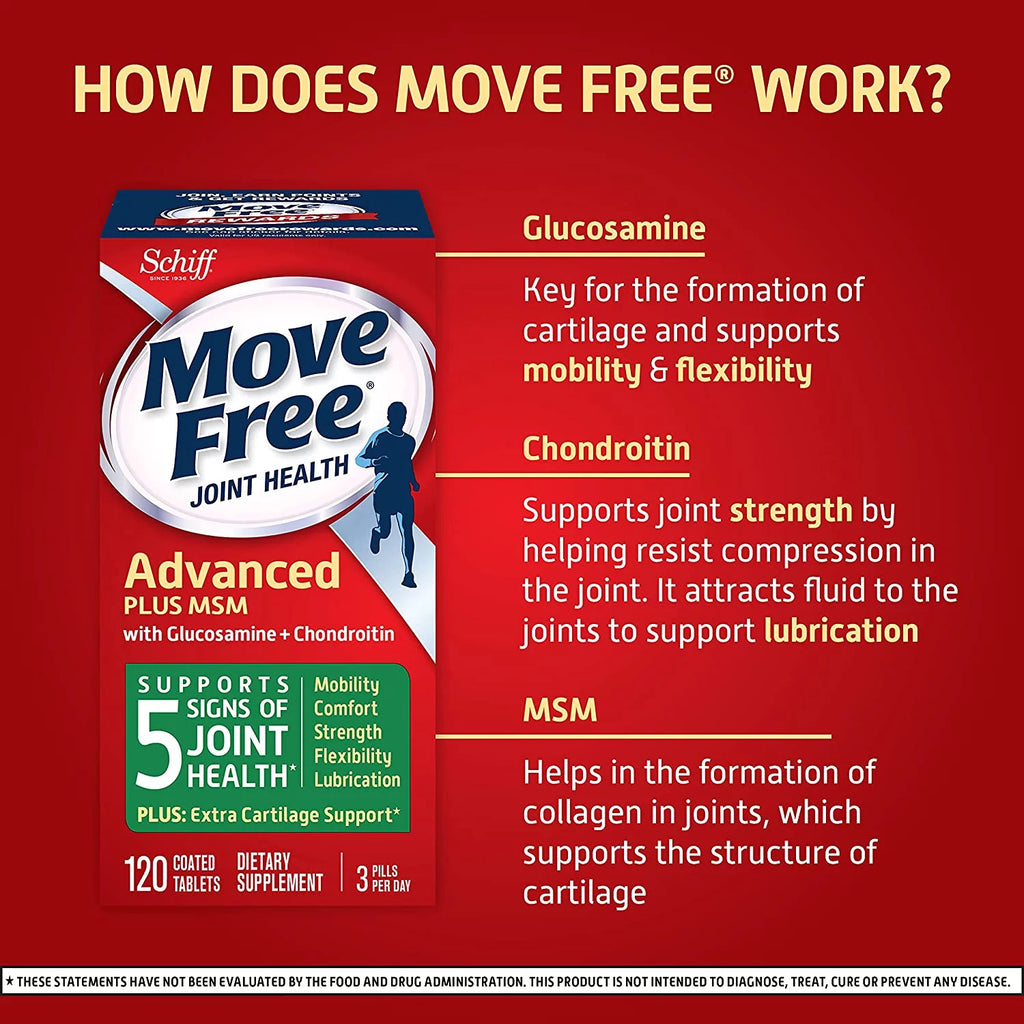Move Free Glucosamine Chondroitin MSM Joint Supplement, 120 Count S489