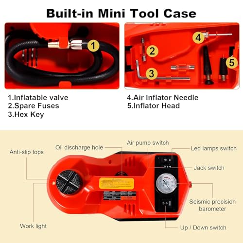 5 Ton 12V Electric Car Jack Kit with Impact Wrench and Tire Inflator V130295