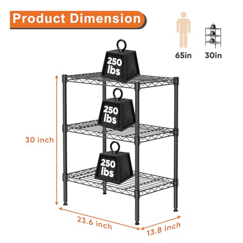 Sweetcrispy 4-Shelf Storage Shelving Unit, Adjustable Metal Wire Racks B3757