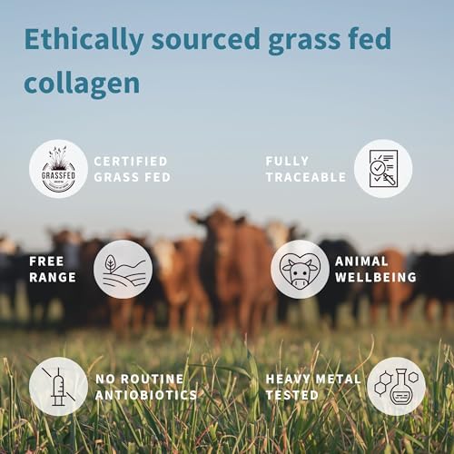 Pure & Essential Grass Fed Hydrolyzed Bovine Collagen Peptides, Types 1, 2 & 3, 40 Servings T2812