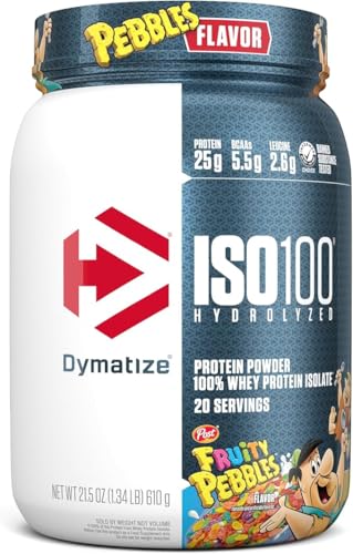Dymatize x Fruity Pebbles ISO100 Whey Protein Powder, 25g Protein, 20 Servings N7653
