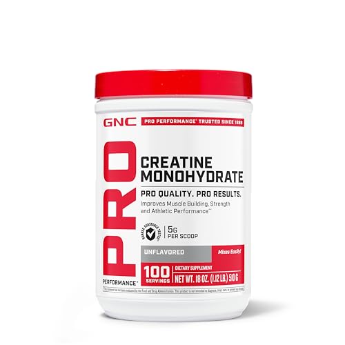 GNC Pro Performance Creatine Monohydrate Powder, 5g per Serving, 50 Servings I927