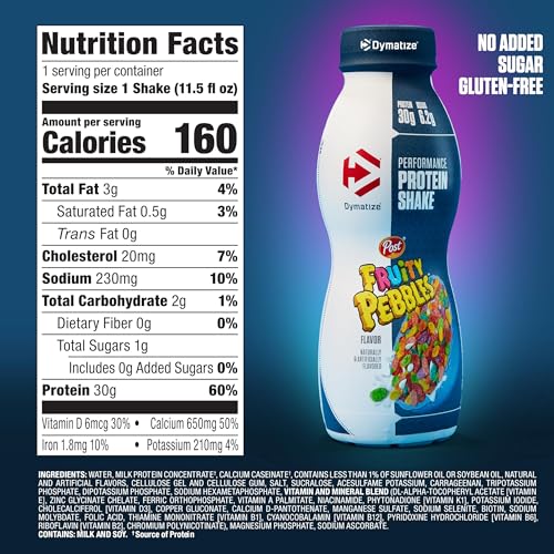 Dymatize Performance Protein Shake, Fruity Pebbles, 30g Protein, 11.5 fl oz, 12 Pack L94663