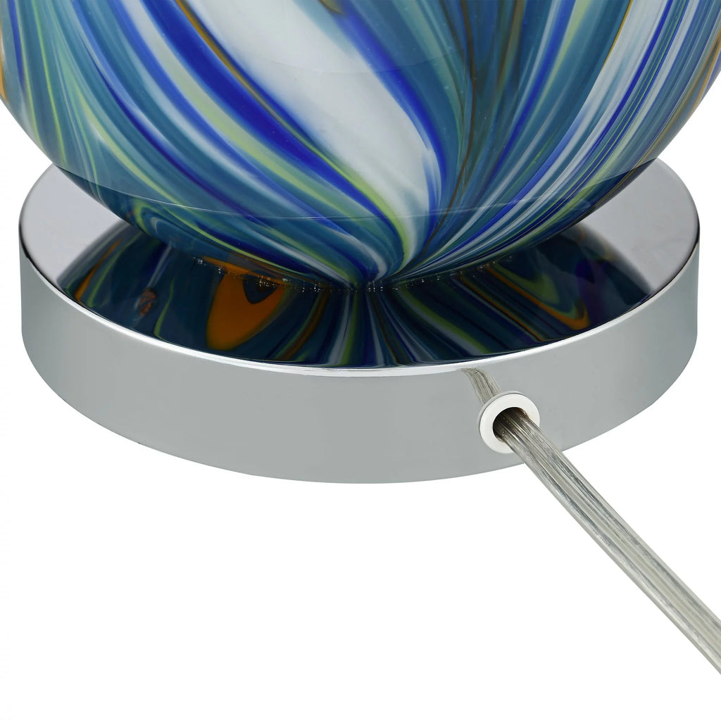 Possini Euro Design Pablo 27" Tall Modern Coastal Table Lamp Set of 2 Blue Art Glass N426736