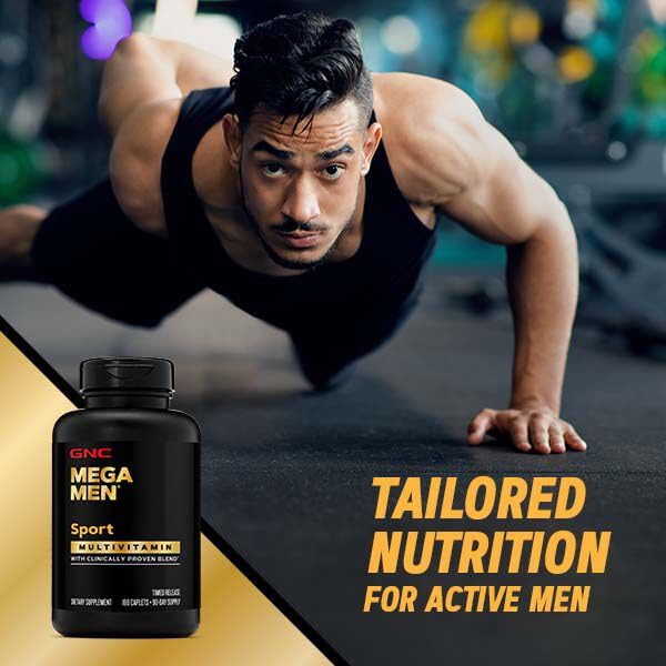 Mega Men Sport Multivitamin Caplets, Timed Release, 180 ct Q1600