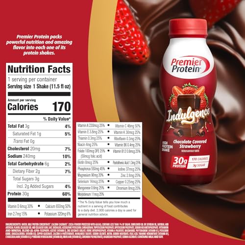 Premier Protein Indulgence Protein Shake, Salted Caramel Truffle, 30g Protein, 11.5 fl oz, Pack of 12 I908221