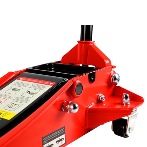Pvillez Floor Jack, Heavy Duty Hydraulic Low Profile Steel Racing Jack, 2 Ton Capacity Blue H10635