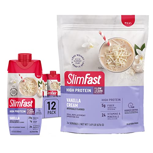 SlimFast Protein Shake, Chocolate, 20g Protein, Meal Replacement, 12 Count R712103