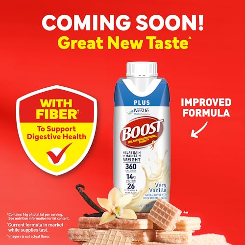 BOOST Plus Nutritional Drink, Rich Chocolate, 8 fl oz, 24 Pack N58514