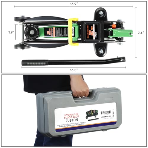 DNA MOTORING Floor Jack 3 Ton Low Profile Heavy Duty Hydraulic Car Jack, Black T11604
