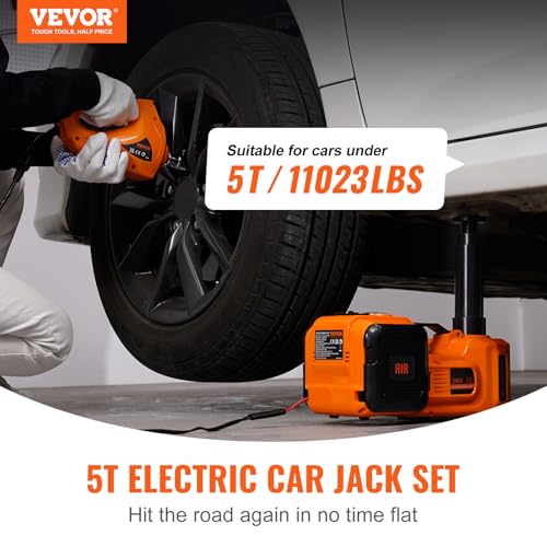 VEVOR 5 Ton Electric Car Jack with Hydraulic Lift and LED Light L7697