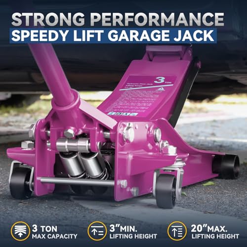 Auto Dynasty 4 Ton Low Profile Floor Jack, Heavy Duty Steel Hydraulic, Yellow B7990