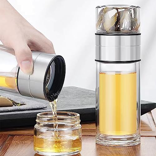 Glass Tea Infuser Bottle Double Wall 15oz with Strainer V82009