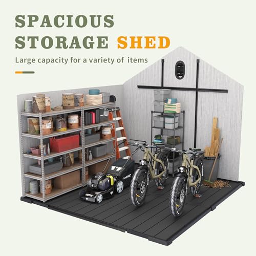 UDPATIO 6x6 FT Outdoor Storage Shed, Resin Plastic, Grey V827508