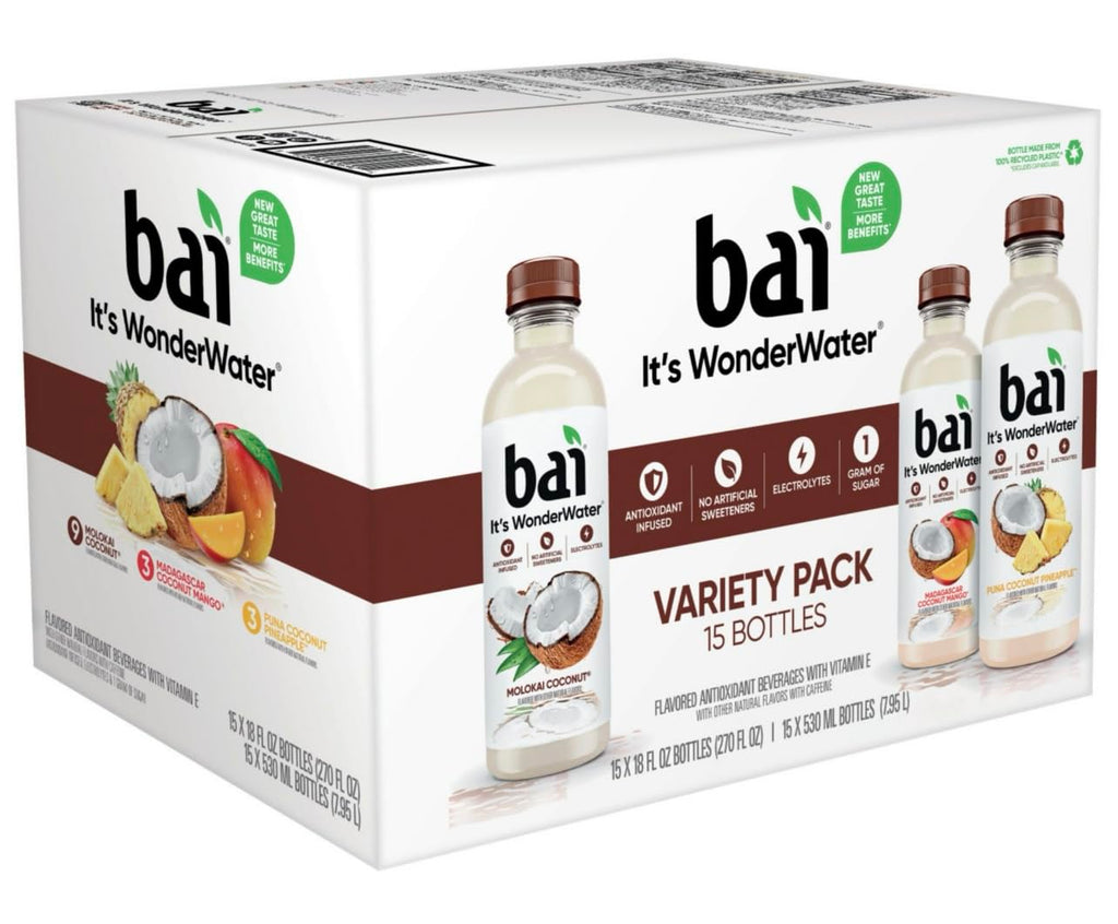 Bai Cocofusions Antioxidant Infusion Coconut Drink Variety Pack, 15 Pack (18 oz.) H325