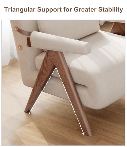 Residential Convertible Sofa Bed Chair 3-in-1 Adjustable Backrest Beige White D8743